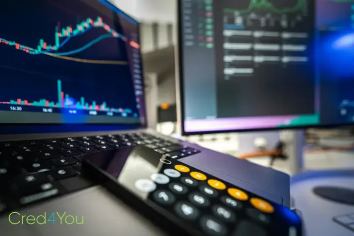 Aktienkurse und Rechner als Symbol für Aktien für Anfänger