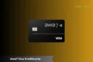 Schwarze Awa7 Visa Kreditkarte mit Chip und kontaktloser Bezahlfunktion.