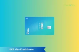 Blaue DKB Visa Kreditkarte mit Chip für sicheres und kontaktloses Bezahlen.