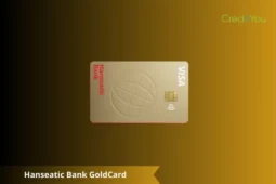 Goldene Visa-Kreditkarte Hanseatic Bank GoldCard mit Chip und kontaktloser Bezahlfunktion.